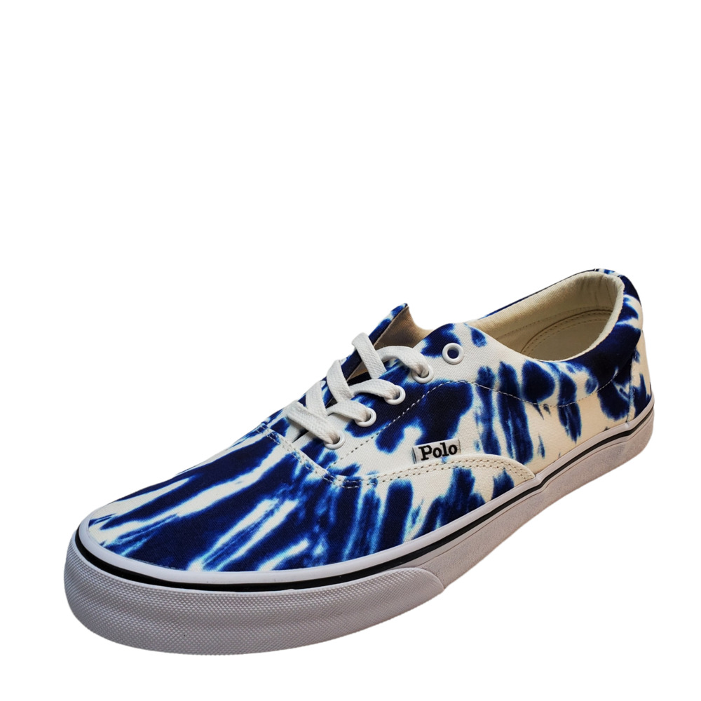 Polo Ralph Lauren Mens  Shoe Thorton Canvas Low Top Sneakers 9D White Ti…